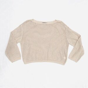 RDI Estillo Light Pink Crochet Boatneck Pullover Sweater